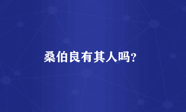 桑伯良有其人吗？