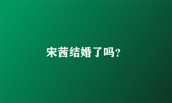 宋茜结婚了吗？