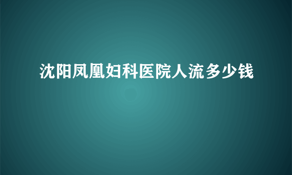 沈阳凤凰妇科医院人流多少钱