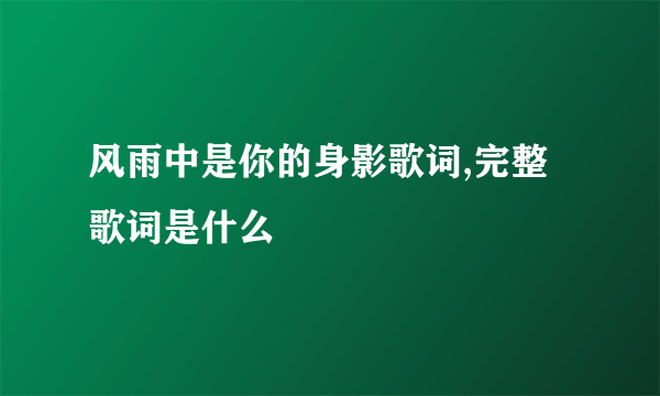 风雨中是你的身影歌词,完整歌词是什么