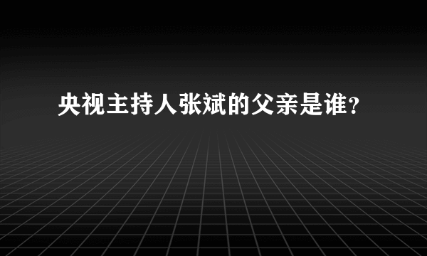 央视主持人张斌的父亲是谁？