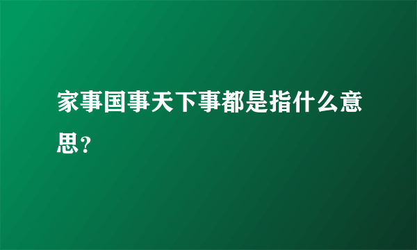 家事国事天下事都是指什么意思？