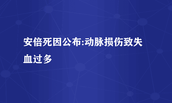 安倍死因公布:动脉损伤致失血过多