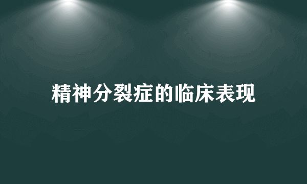 精神分裂症的临床表现