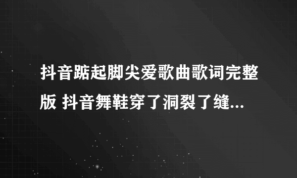 抖音踮起脚尖爱歌曲歌词完整版 抖音舞鞋穿了洞裂了缝是什么歌