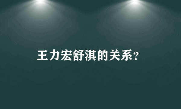 王力宏舒淇的关系？