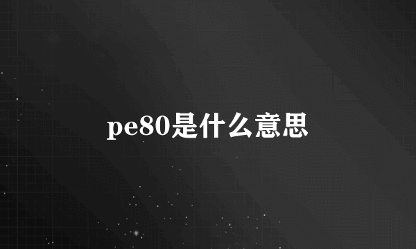 pe80是什么意思