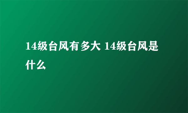 14级台风有多大 14级台风是什么