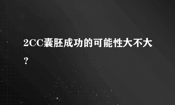 2CC囊胚成功的可能性大不大？