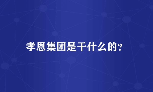 孝恩集团是干什么的？