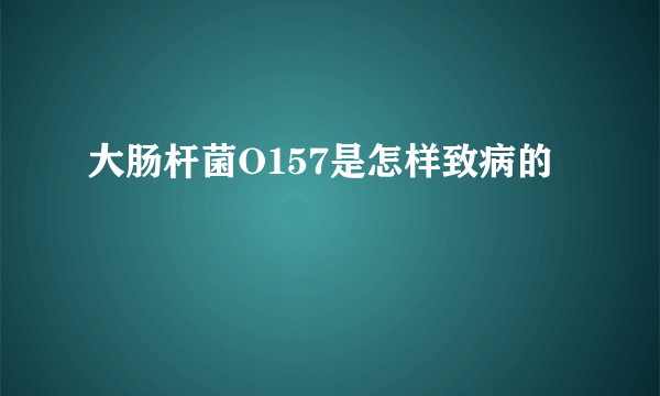 大肠杆菌O157是怎样致病的