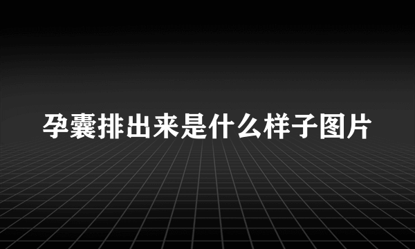 孕囊排出来是什么样子图片