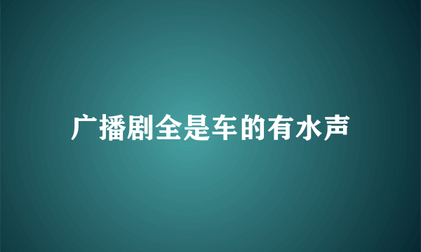 广播剧全是车的有水声