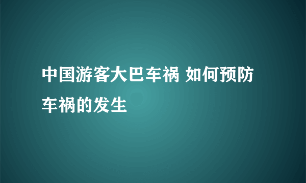 中国游客大巴车祸 如何预防车祸的发生