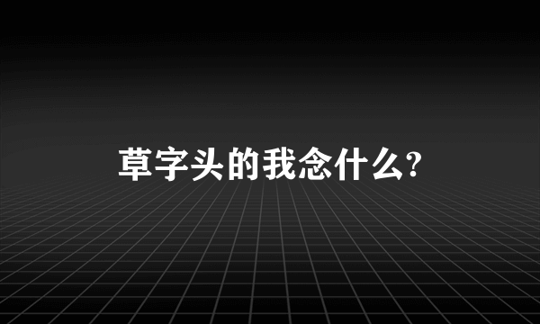 草字头的我念什么?