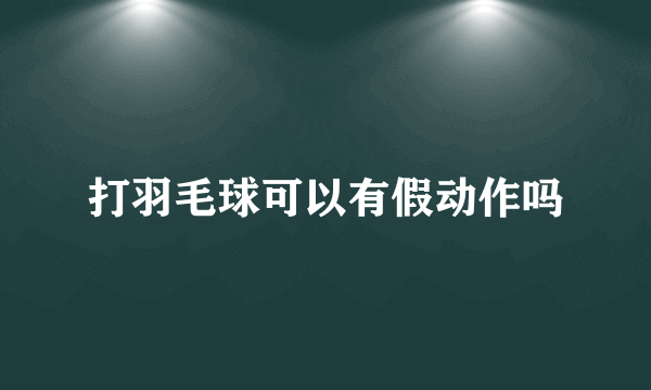 打羽毛球可以有假动作吗