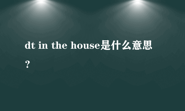 dt in the house是什么意思？