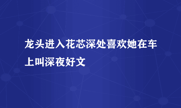 龙头进入花芯深处喜欢她在车上叫深夜好文