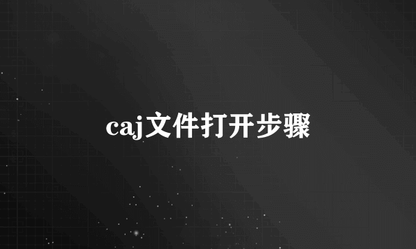 caj文件打开步骤