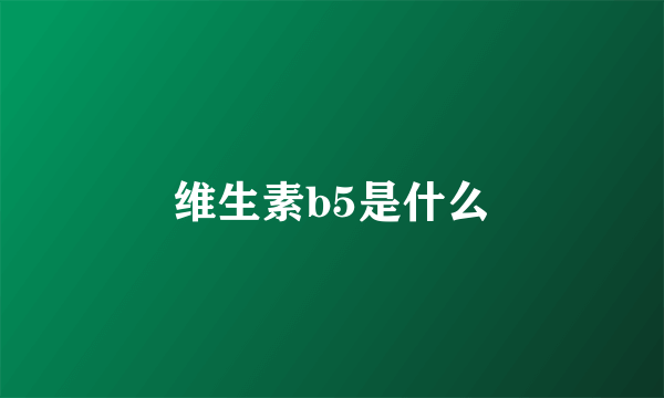 维生素b5是什么