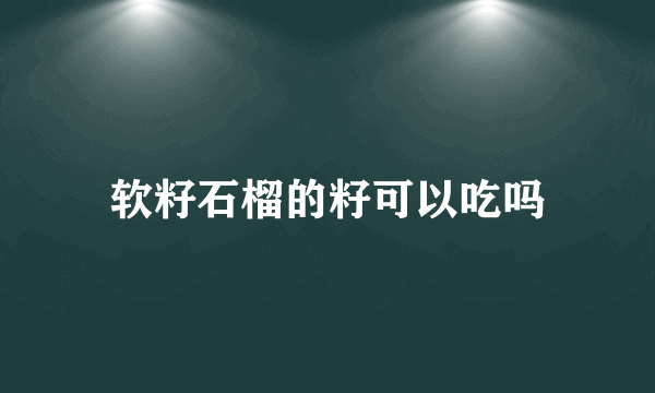 软籽石榴的籽可以吃吗