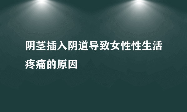 阴茎插入阴道导致女性性生活疼痛的原因