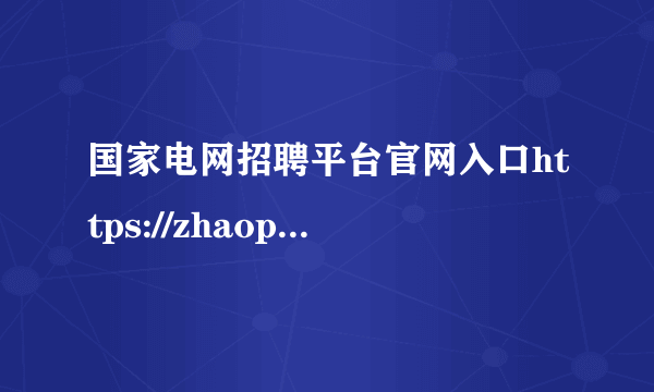 国家电网招聘平台官网入口https://zhaopin.sgcc.com.cn