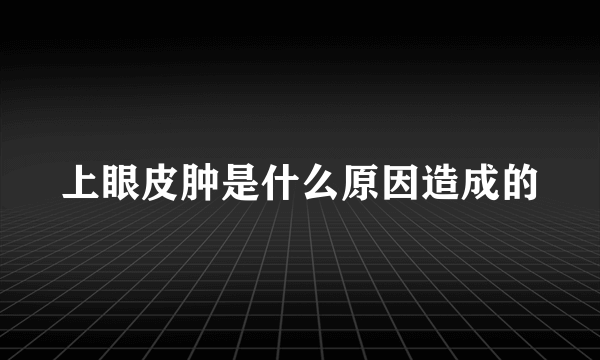 上眼皮肿是什么原因造成的