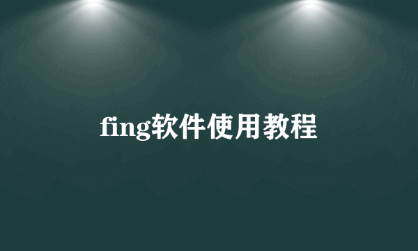 fing软件使用教程