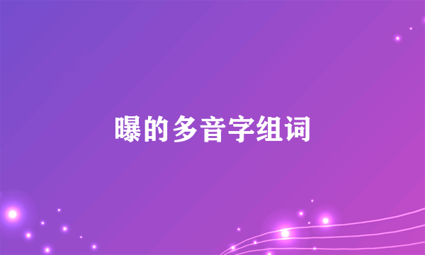 曝的多音字组词