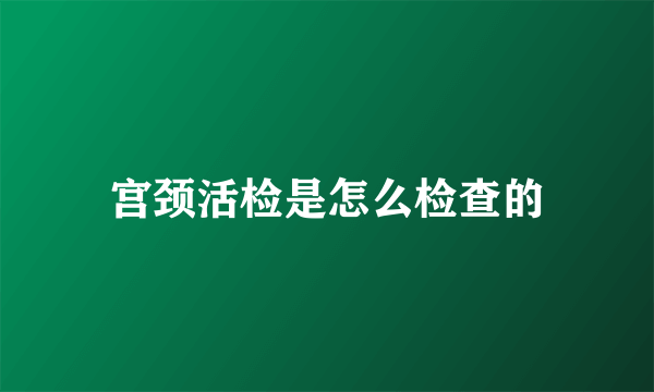 宫颈活检是怎么检查的