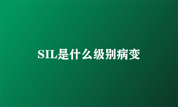 SIL是什么级别病变