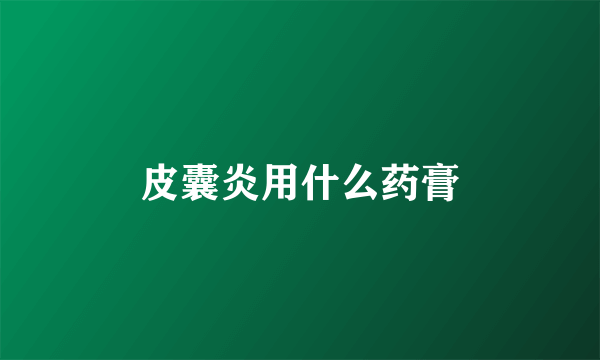 皮囊炎用什么药膏