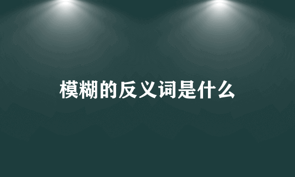 模糊的反义词是什么