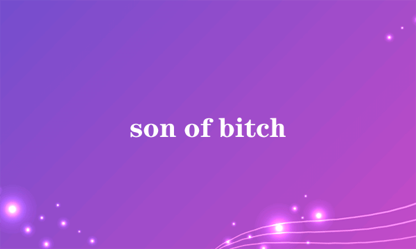 son of bitch