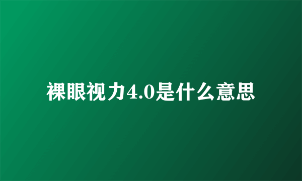 裸眼视力4.0是什么意思