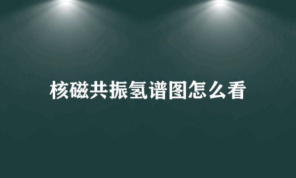 核磁共振氢谱图怎么看