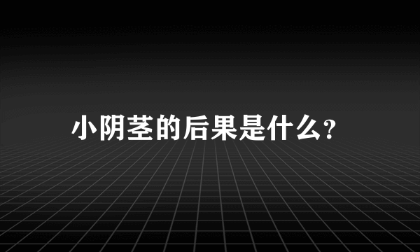 小阴茎的后果是什么？