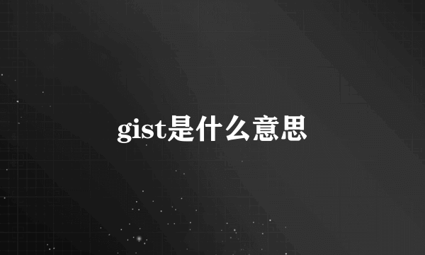 gist是什么意思