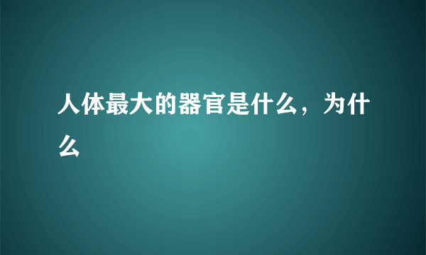 人体最大的器官是什么，为什么