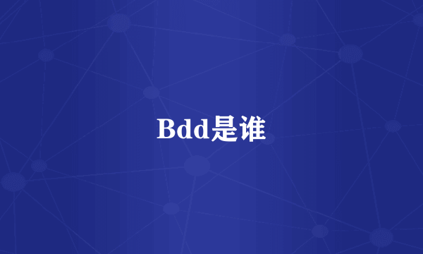 Bdd是谁