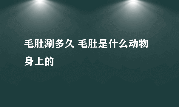 毛肚涮多久 毛肚是什么动物身上的