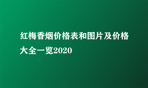 红梅香烟价格表和图片及价格大全一览2020