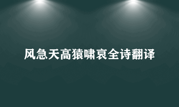 风急天高猿啸哀全诗翻译