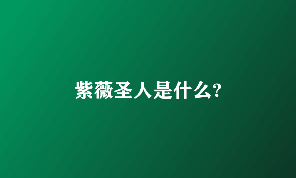 紫薇圣人是什么?