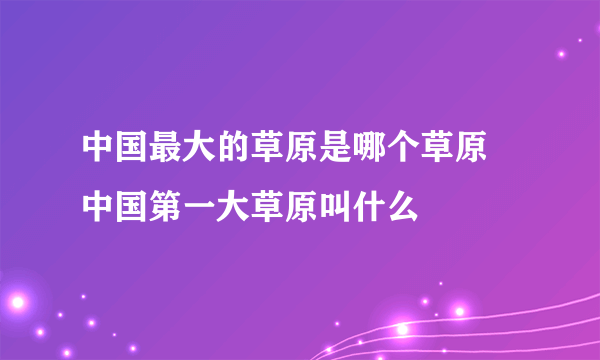 中国最大的草原是哪个草原 中国第一大草原叫什么