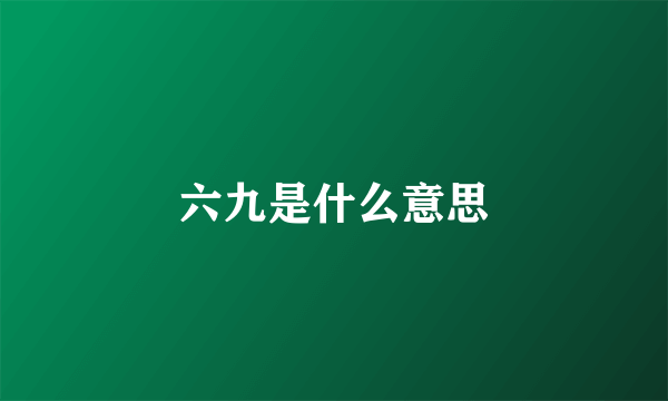 六九是什么意思