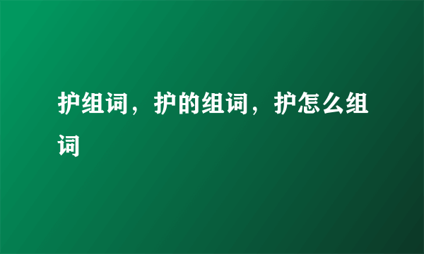 护组词，护的组词，护怎么组词