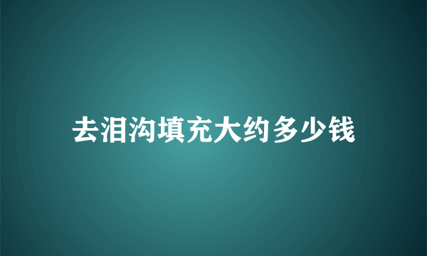 去泪沟填充大约多少钱