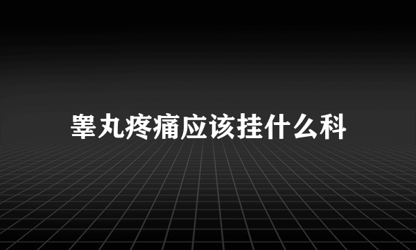 睾丸疼痛应该挂什么科